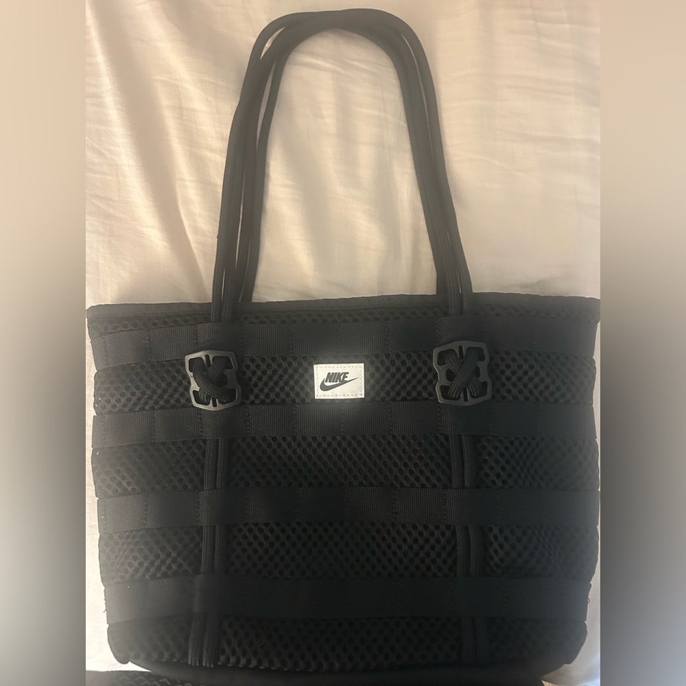 Nike AF-1 Black Mesh Tote with Logo Detail